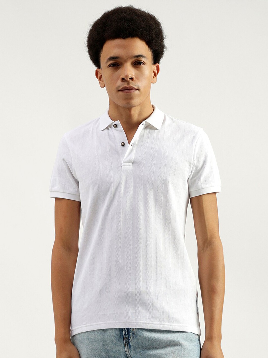 

United Colors of Benetton Polo Collar Short Sleeves Pure Cotton T-shirt, White