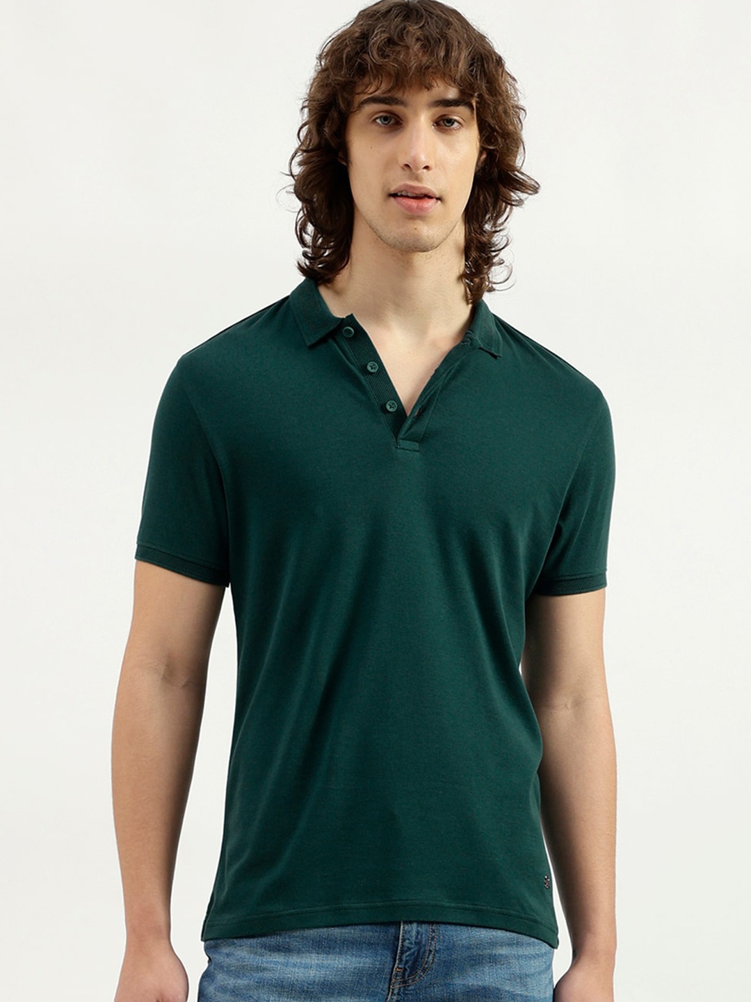 

United Colors of Benetton Polo Collar Pure Cotton T-shirt, Green
