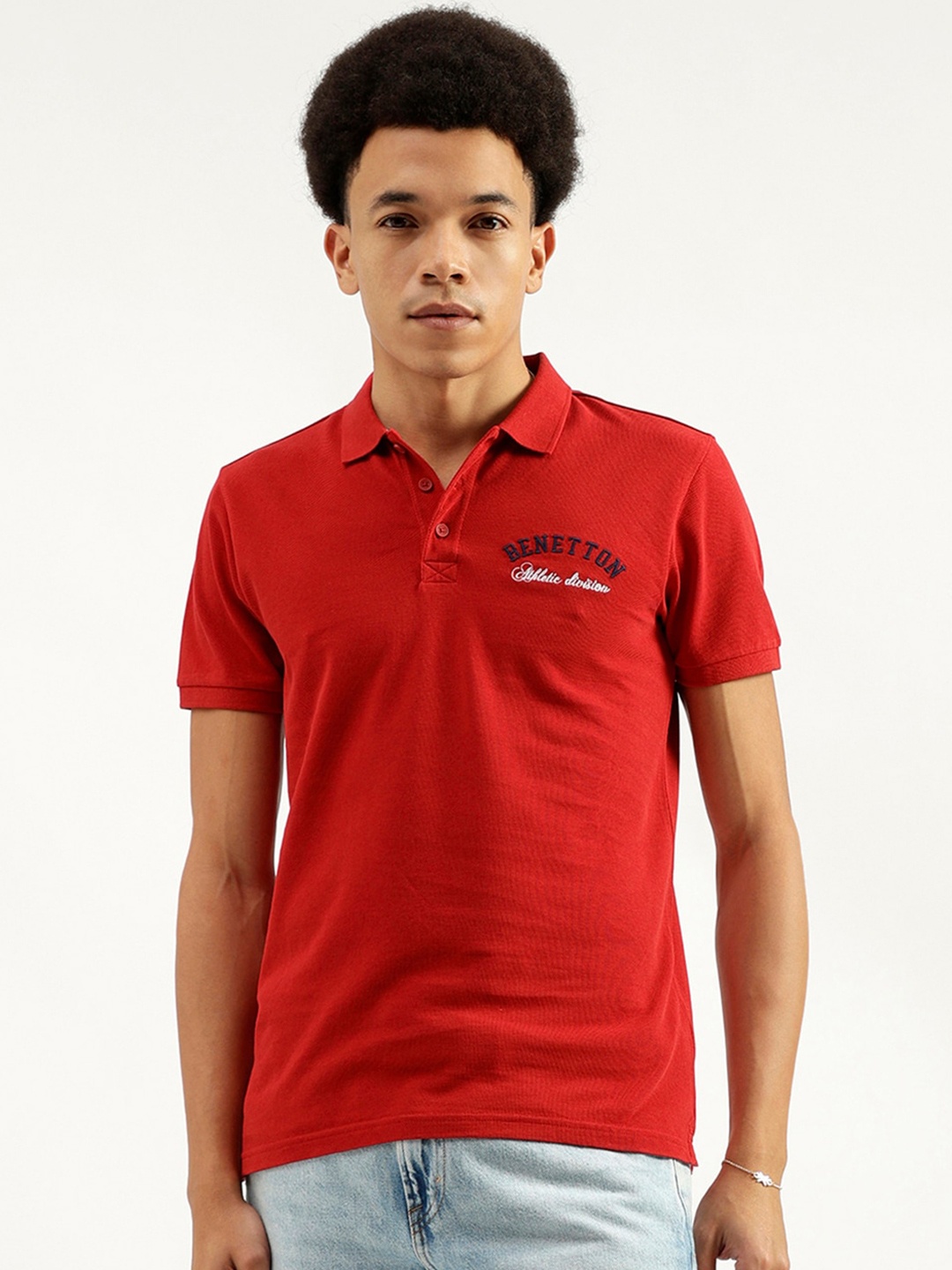 

United Colors of Benetton Polo Collar Pure Cotton Regular Fit T-shirt, Red