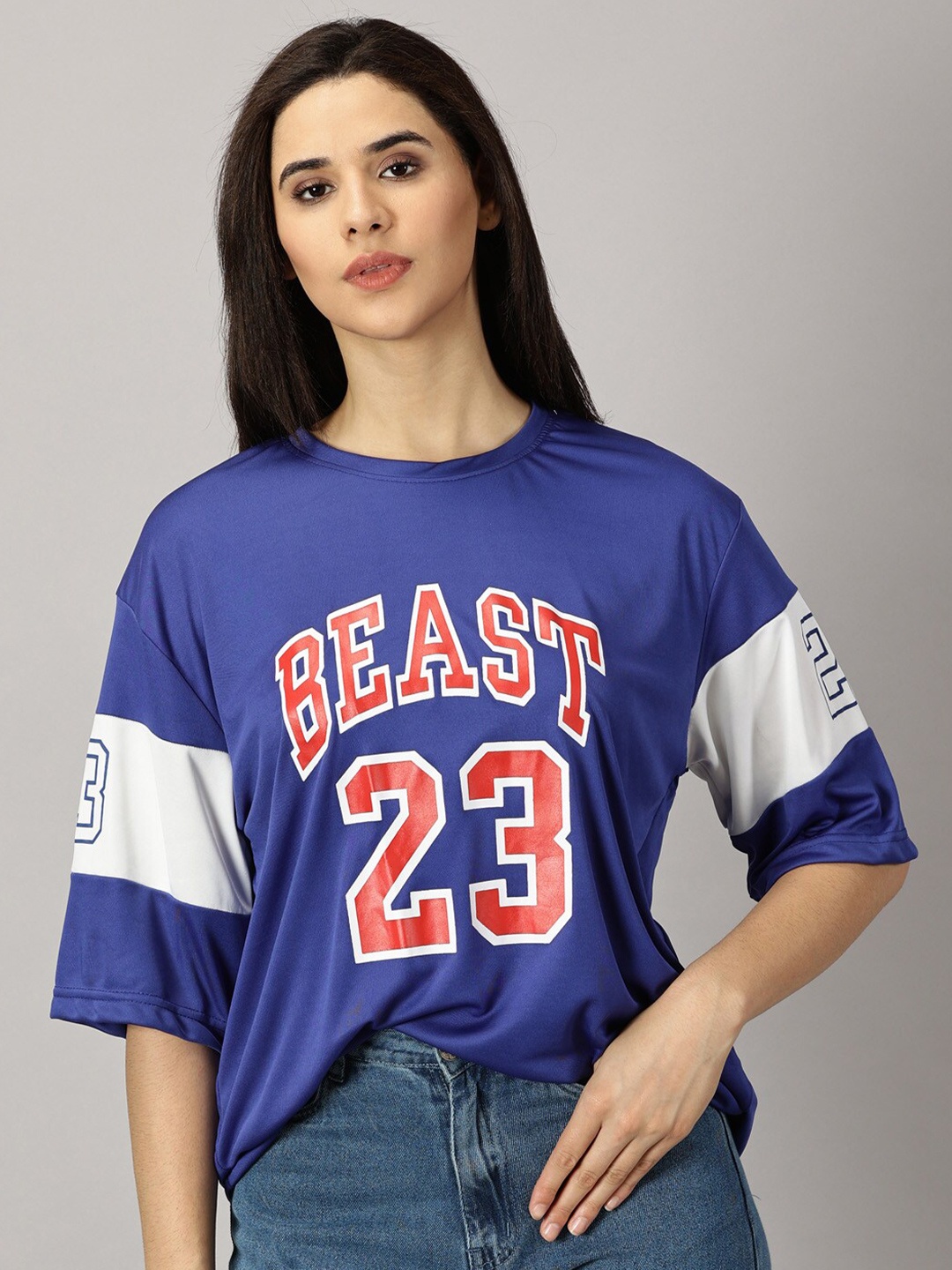 

Rodzen Typography Printed T-shirt, Navy blue