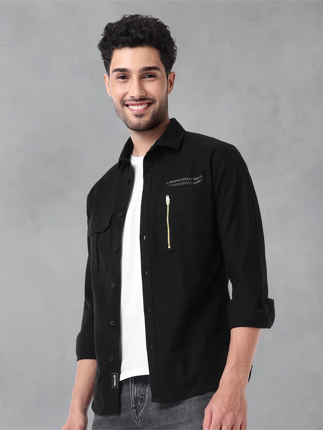 

Beyoung Classic Oversized Cotton Casual Urban Shirt, Black