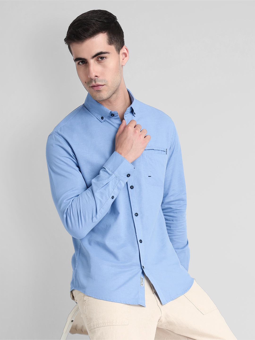 

Beyoung Classic Regular Fit Casual Shirt, Blue