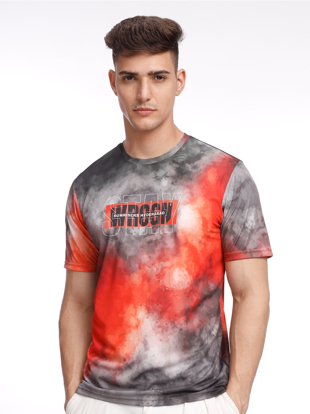 

WROGN Printed IPL SRH T-shirt, Charcoal