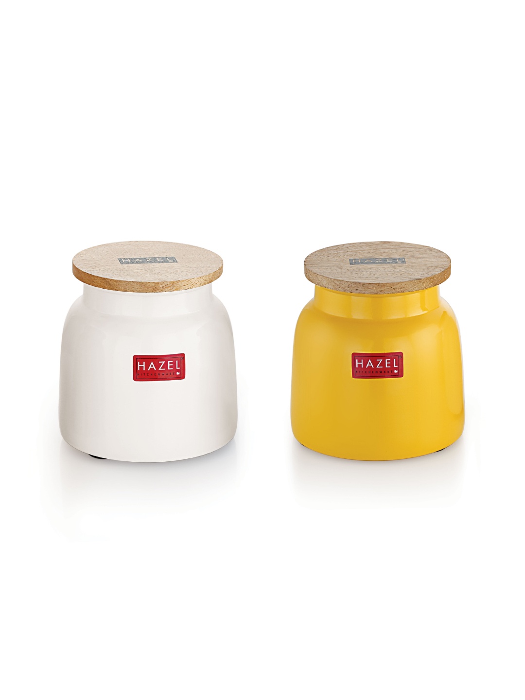 

HAZEL Set of 2 Assorted Metal Dishwasher Safe Food Containers - 50ml each, Yellow