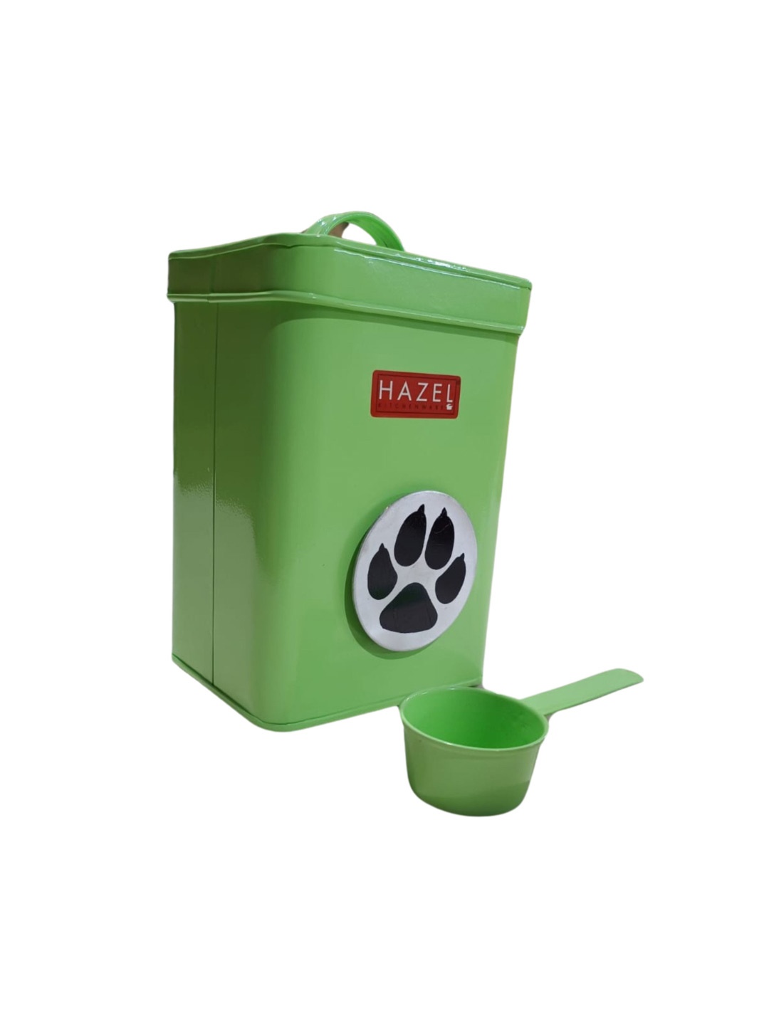 

HAZEL Green Metal Dishwasher Multipurpose for Cat Food Container with Lid 3.2 L