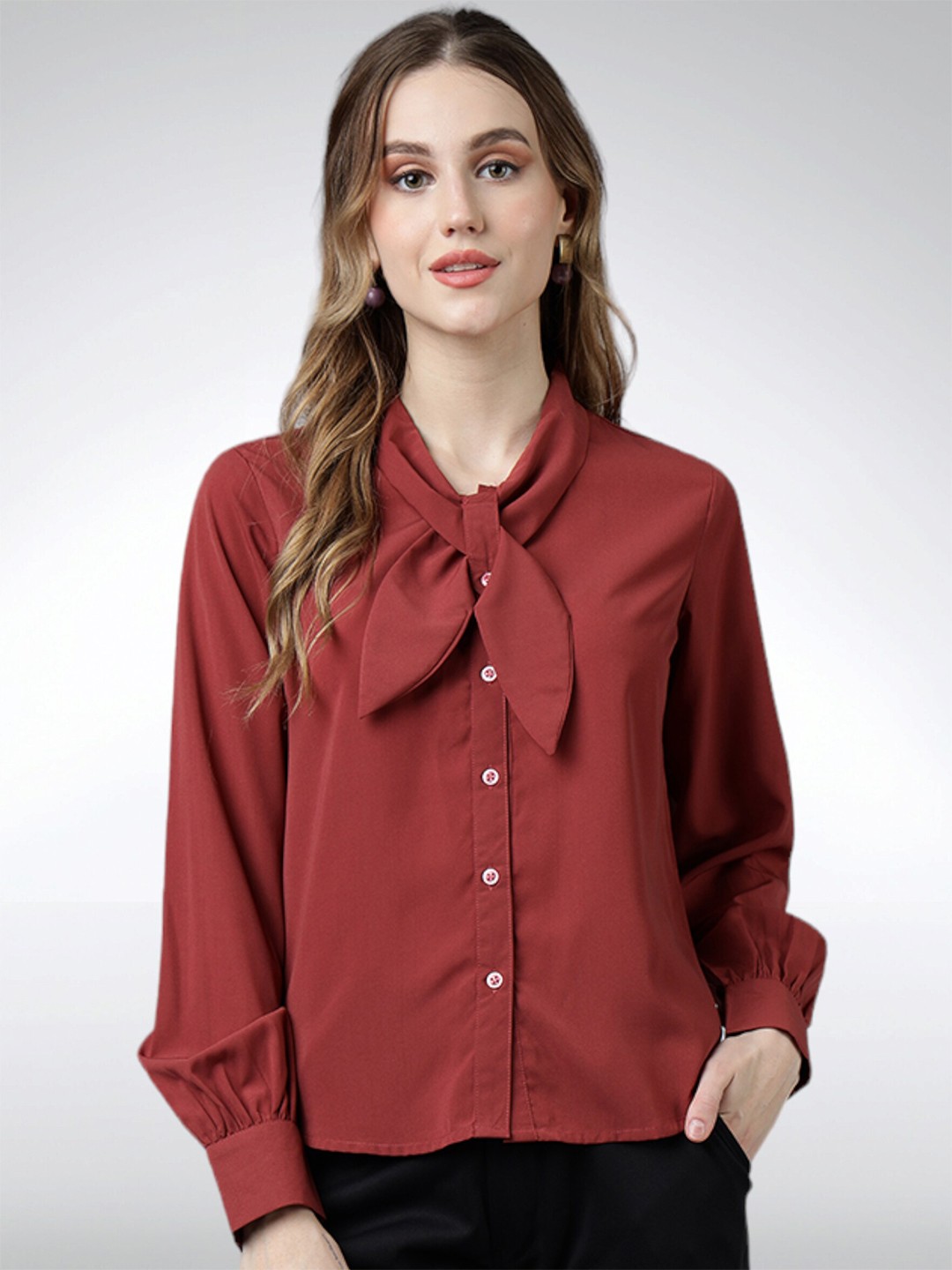 

FITHUB Regular Fit Cotton Casual Shirt, Maroon
