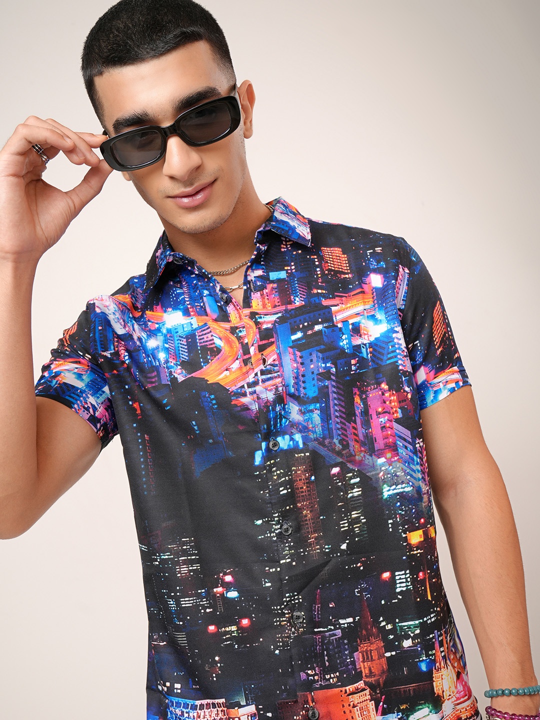 

HIGHLANER Printed Casual Shirt, Blue