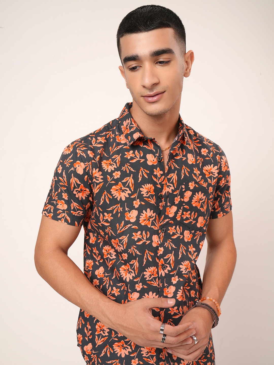 

HIGHLANER Printed Casual Shirt, Grey