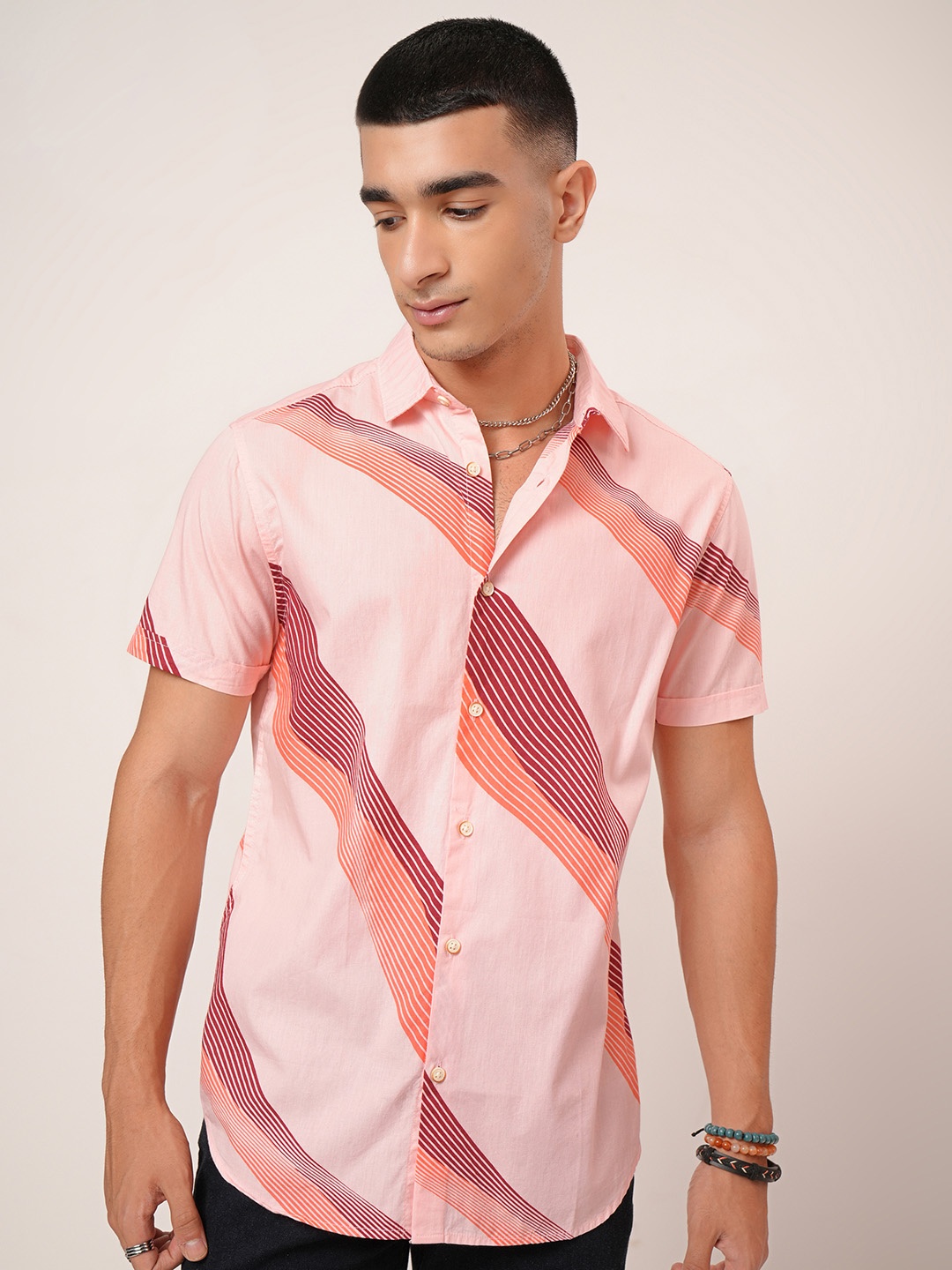 

HIGHLANER Printed Casual Shirt, Pink