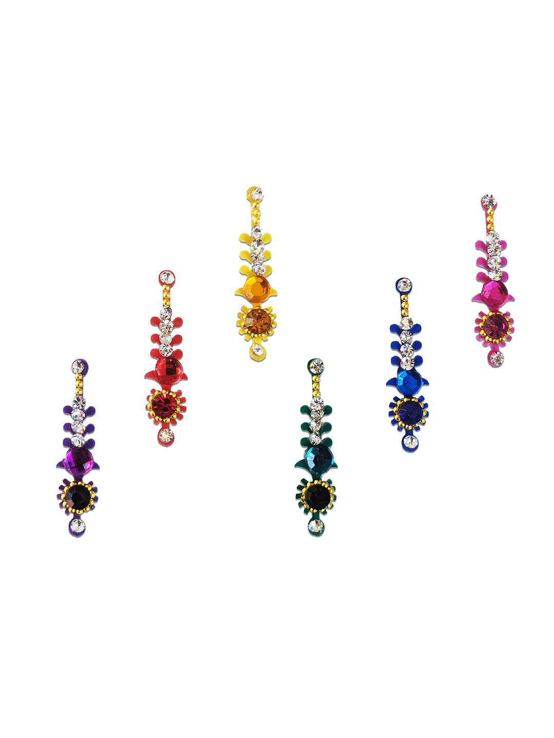 

Comet Busters 6-Pcs Handmade Traditional Designer Bindi - Multicolored, Multi