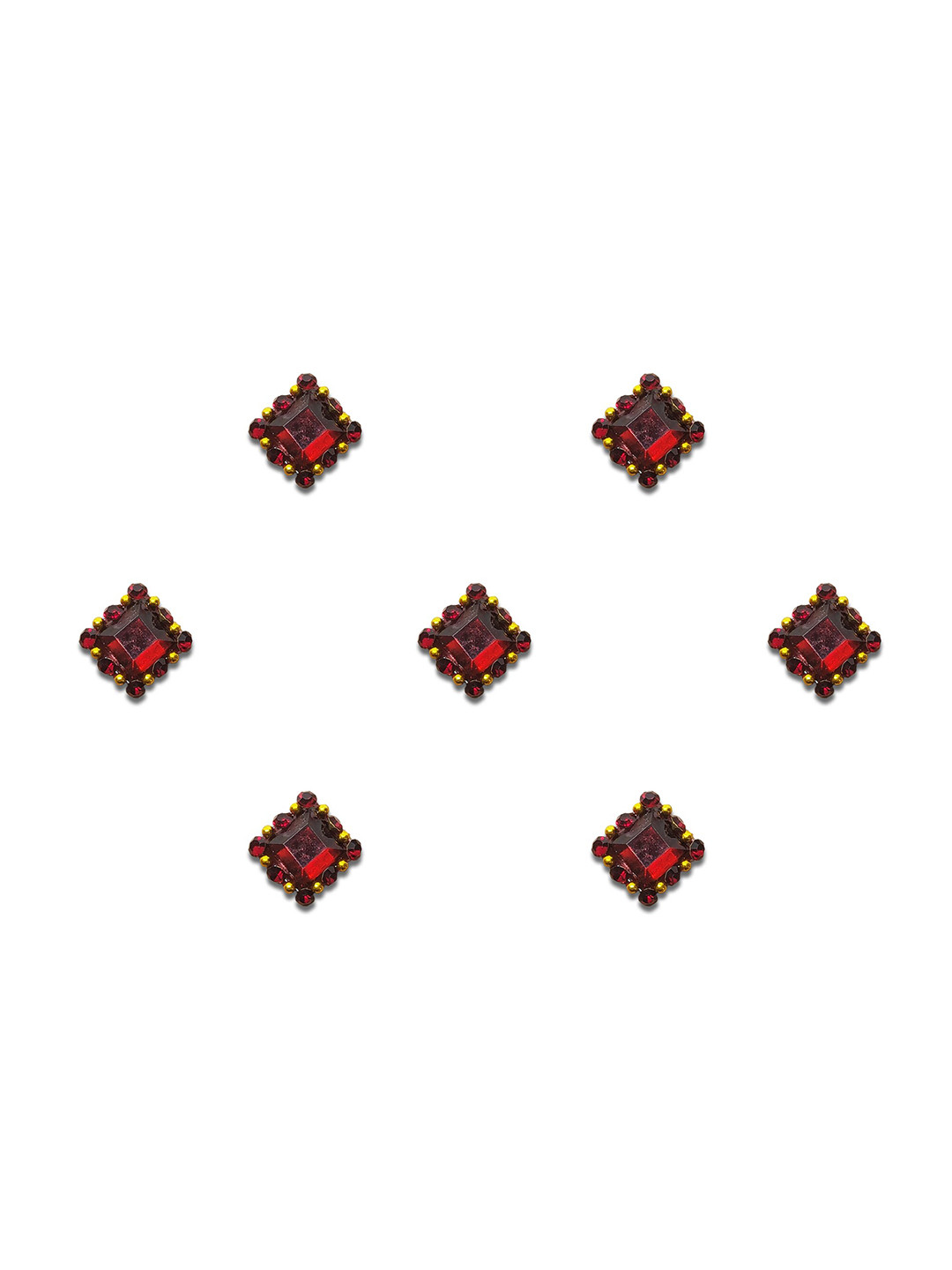 

Comet Busters 7-Pcs Handmade Traditional Designer Bindi - Black & Red, Multi