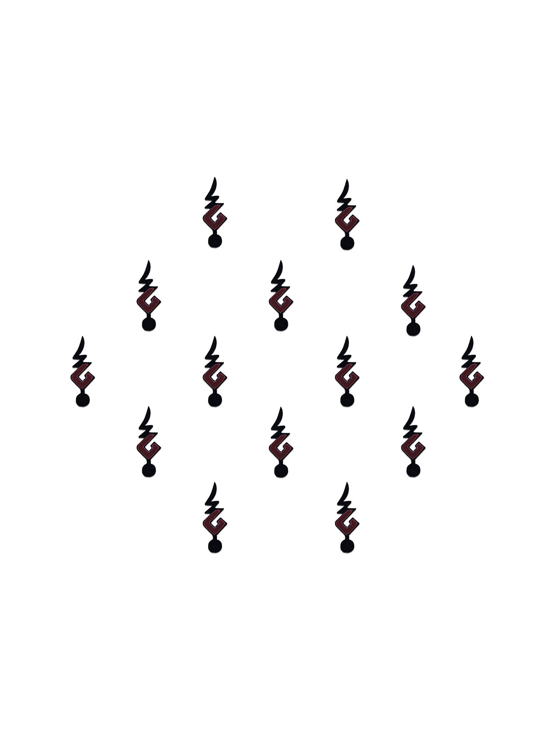 

Comet Busters 14-Pcs Handmade Traditional Designer Bindi - Black & Maroon