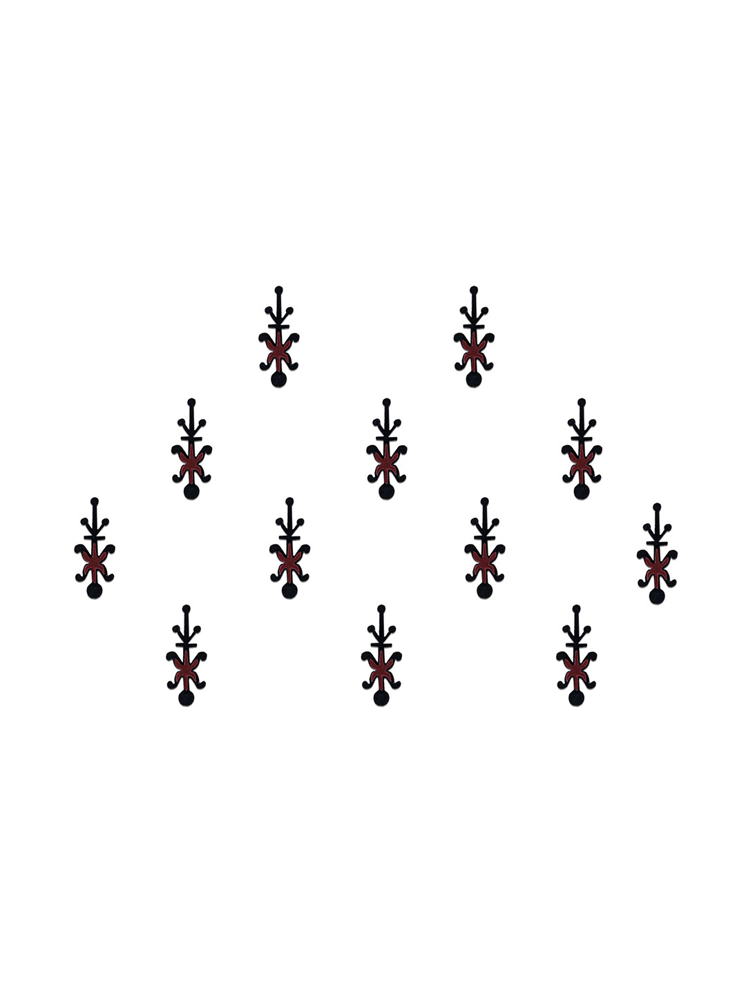 

Comet Busters 12-Pcs Handmade Traditional Designer Bindi - Black & Maroon