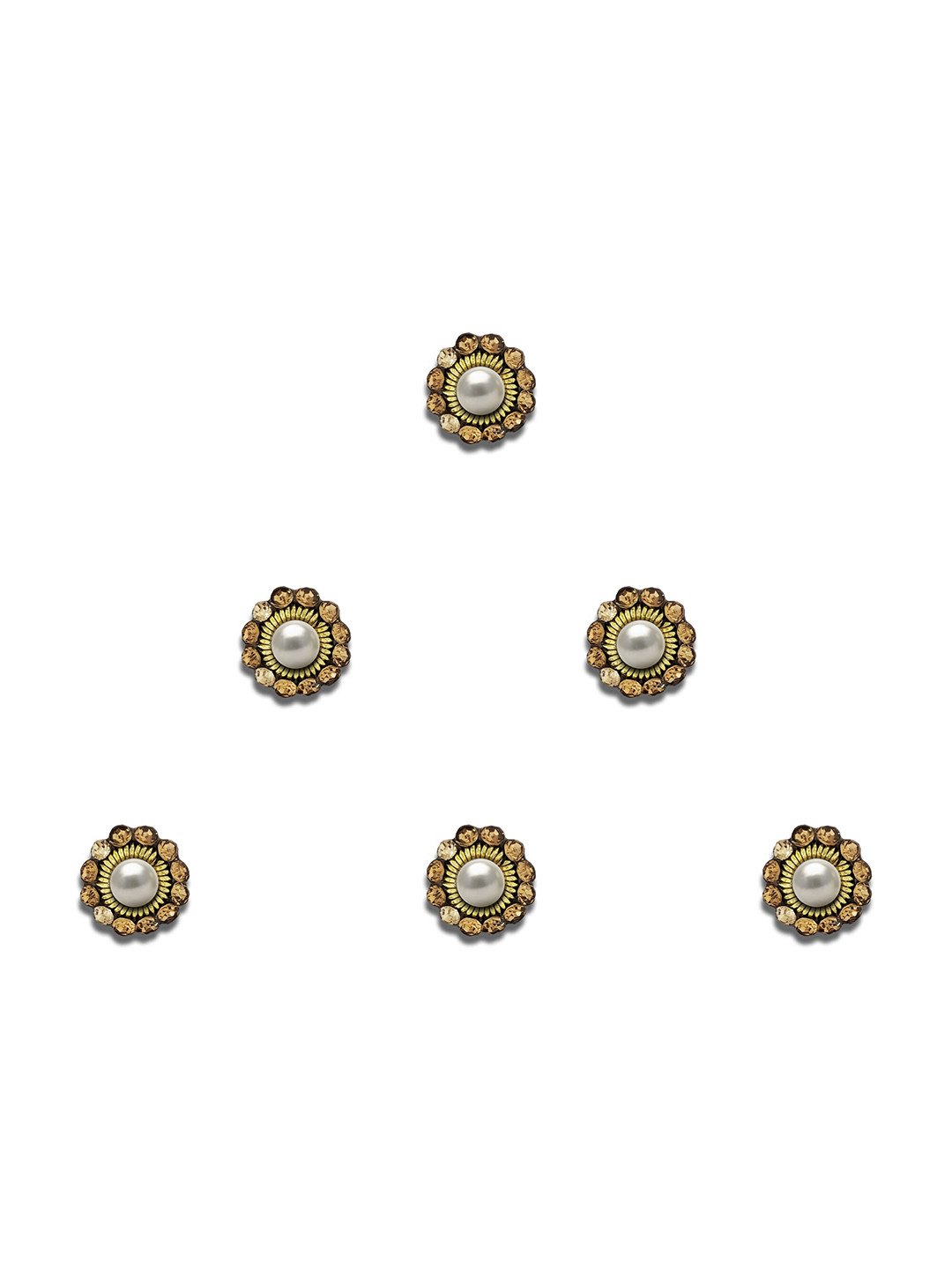 

Comet Busters 6-Pcs Handmade Traditional Designer Bindi - Gold-Toned