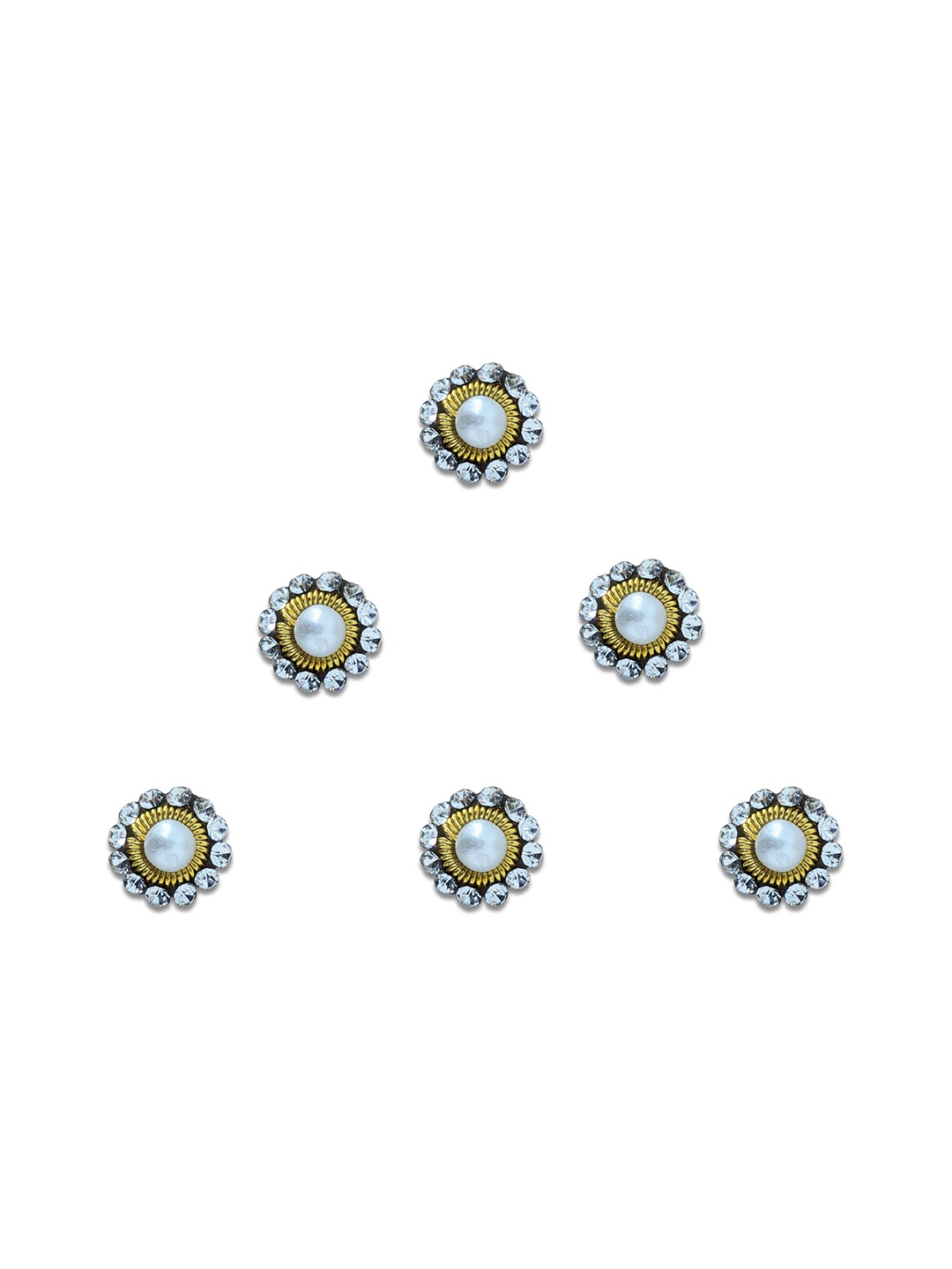 

Comet Busters 6-Pcs Handmade Traditional Designer Bindi - Silver