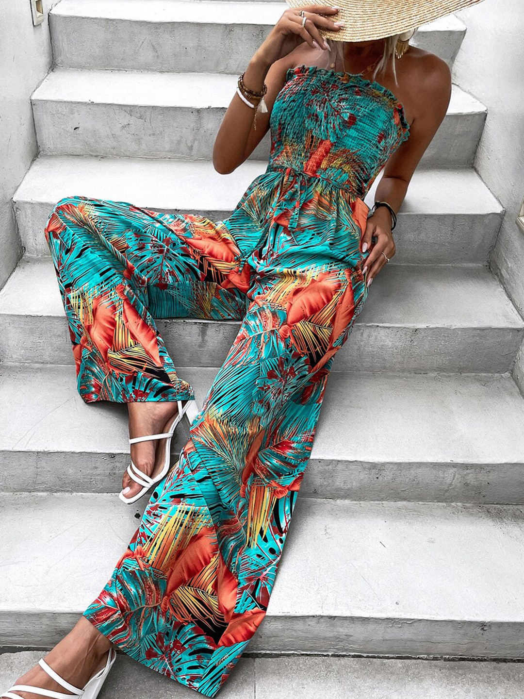 

StyleCast Blue Floral Printed Jumpsuit