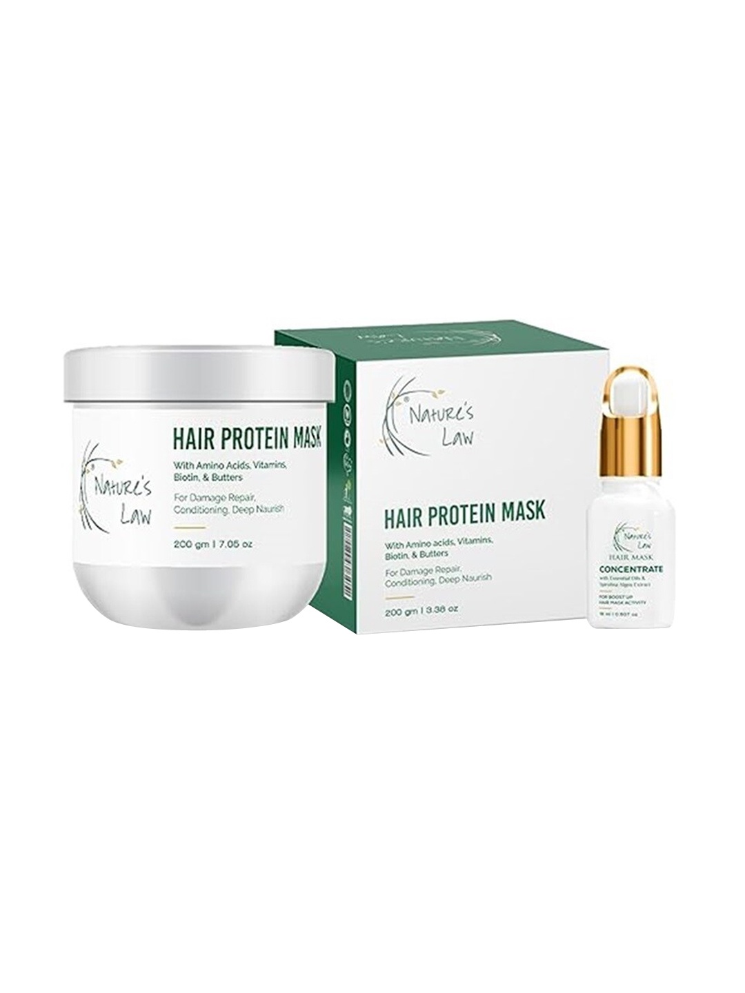 

Nature's Law Hair Protein Mask 200 gm, White