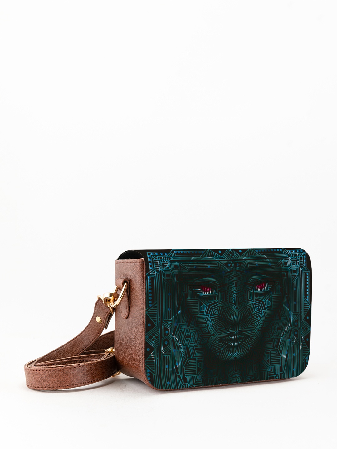 

Kalankit Graphic Printed Structured Crossbody Sling Bag, Blue