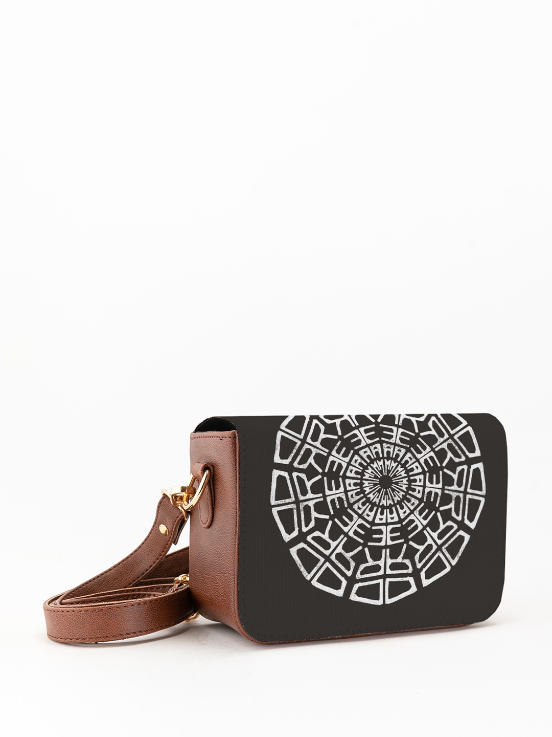 

Kalankit Graphic Printed Structured Crossbody Sling Bag, Grey