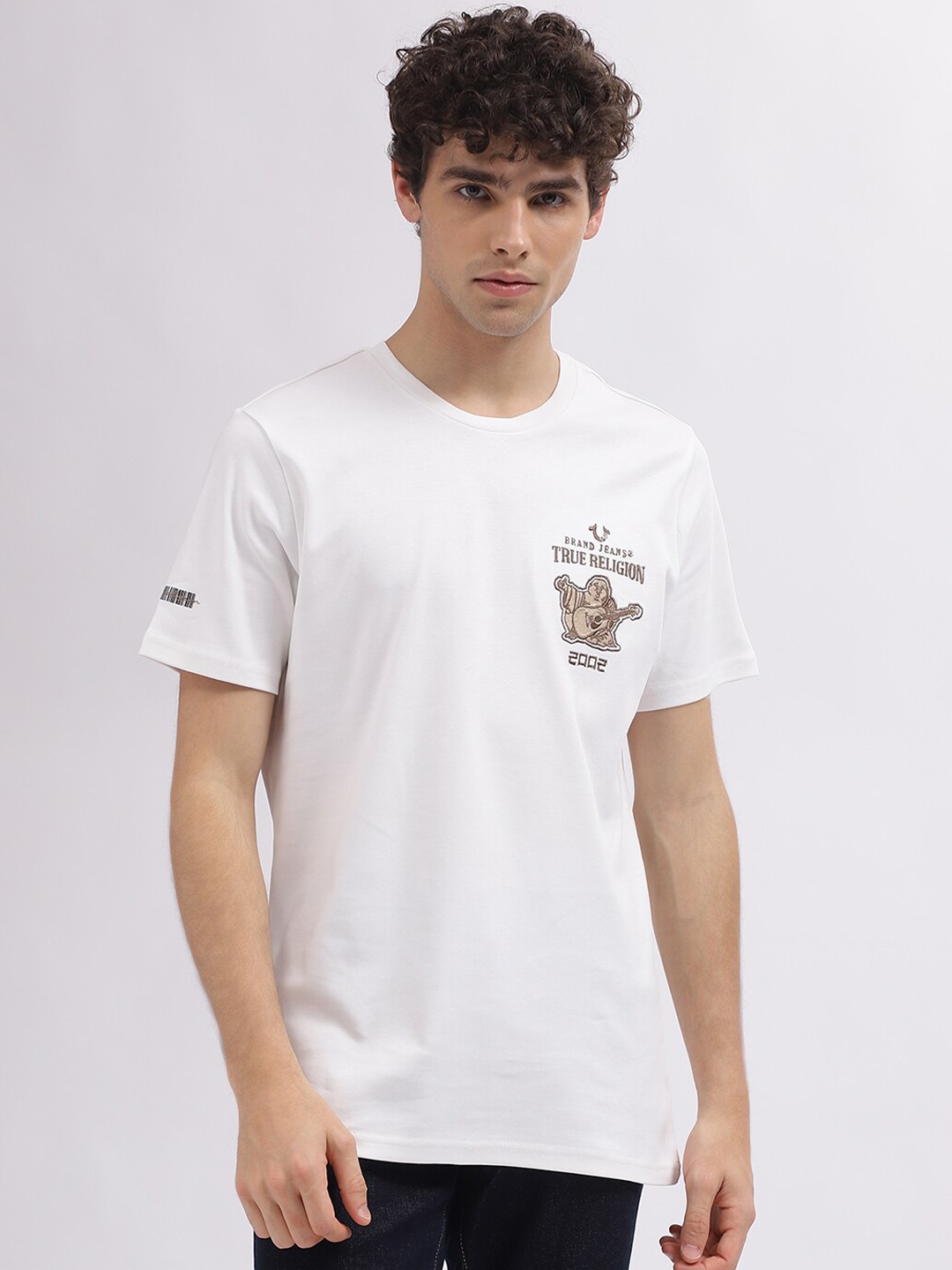 True Religion Embroidered Cotton T-shirt, White