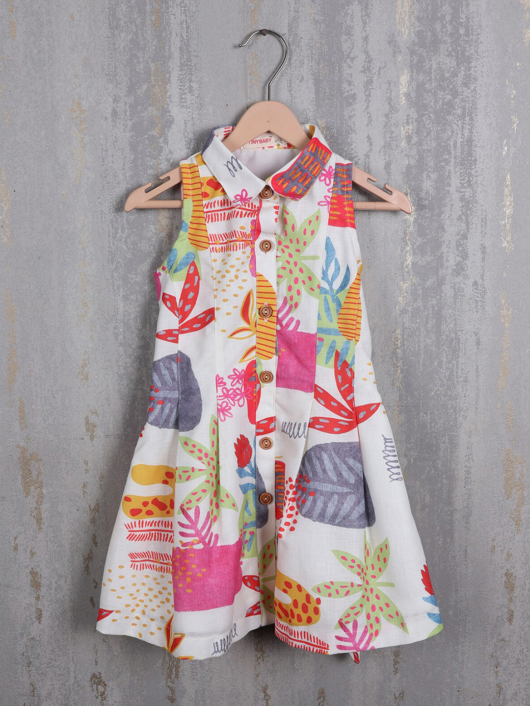 

Albion Girls Floral Print Shirt Dress, Cream