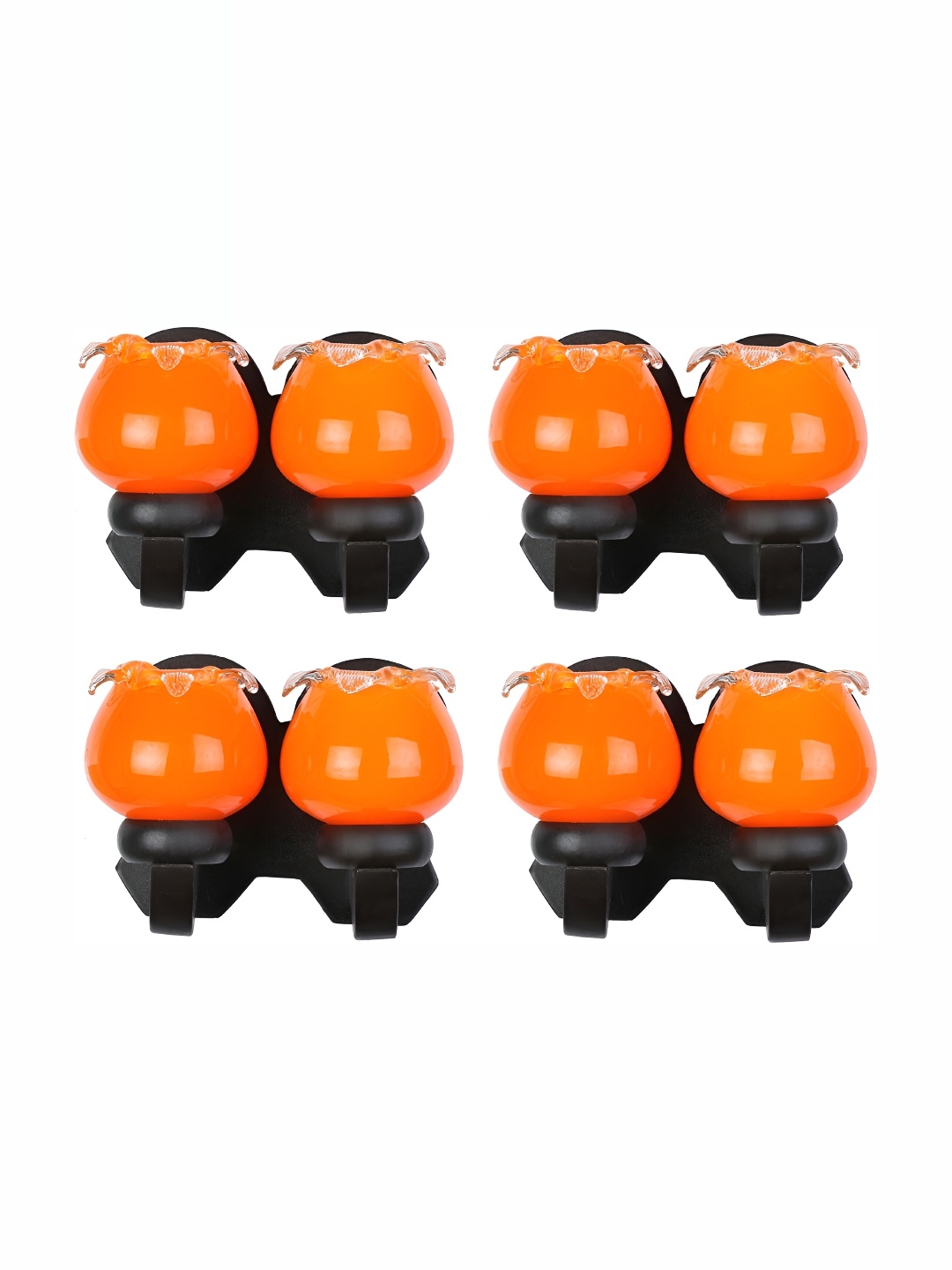 

1ST TIME Orange & Black 4 Pcs Glass Contemporary Abstract Shaped Wall Lamp