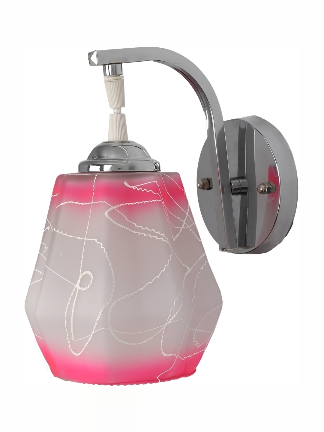 

1ST TIME White & Pink Textured Glass Traditional Abstract Shaped Shaped Wall Lamp