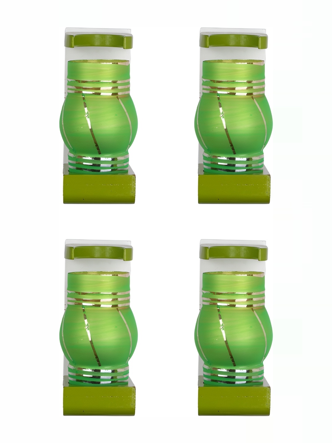 

1ST TIME Green & White 4 Pcs Textured Glass Traditional Rectangle Shaped Wall Lamp