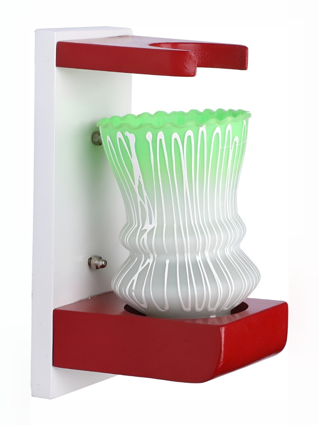 

1ST TIME White & Green Textured Glass Traditional Abstract Shaped Shaped Wall Lamp