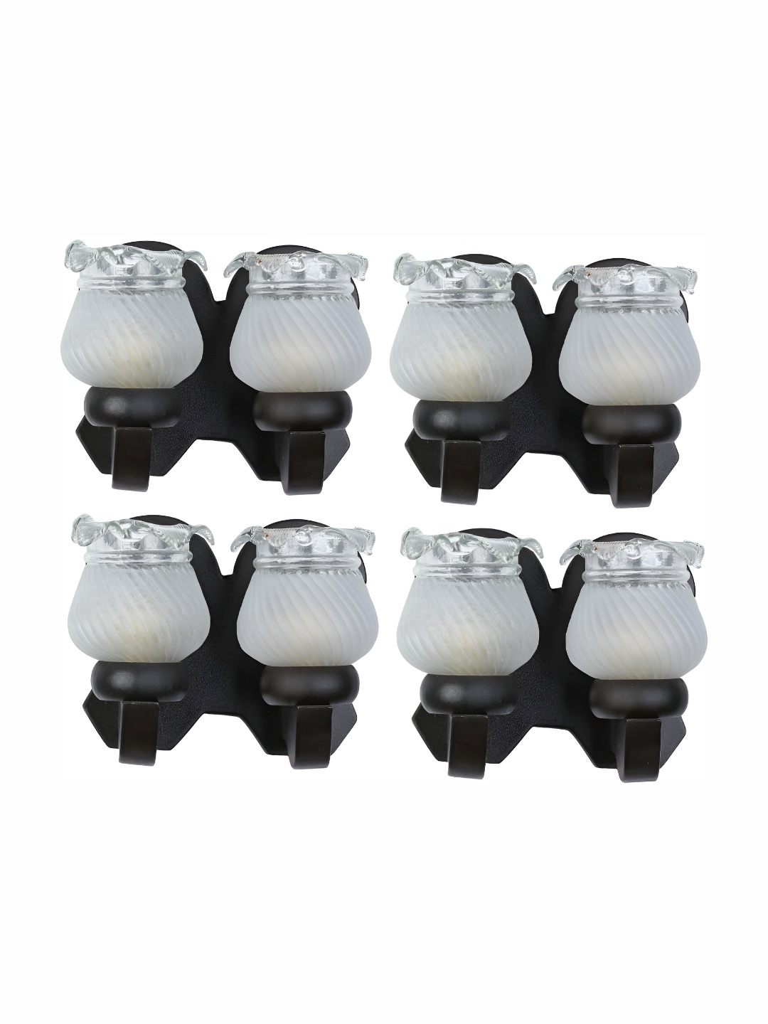 

1ST TIME White & Black 4 Pieces Glass Contemporary Wall Lamps