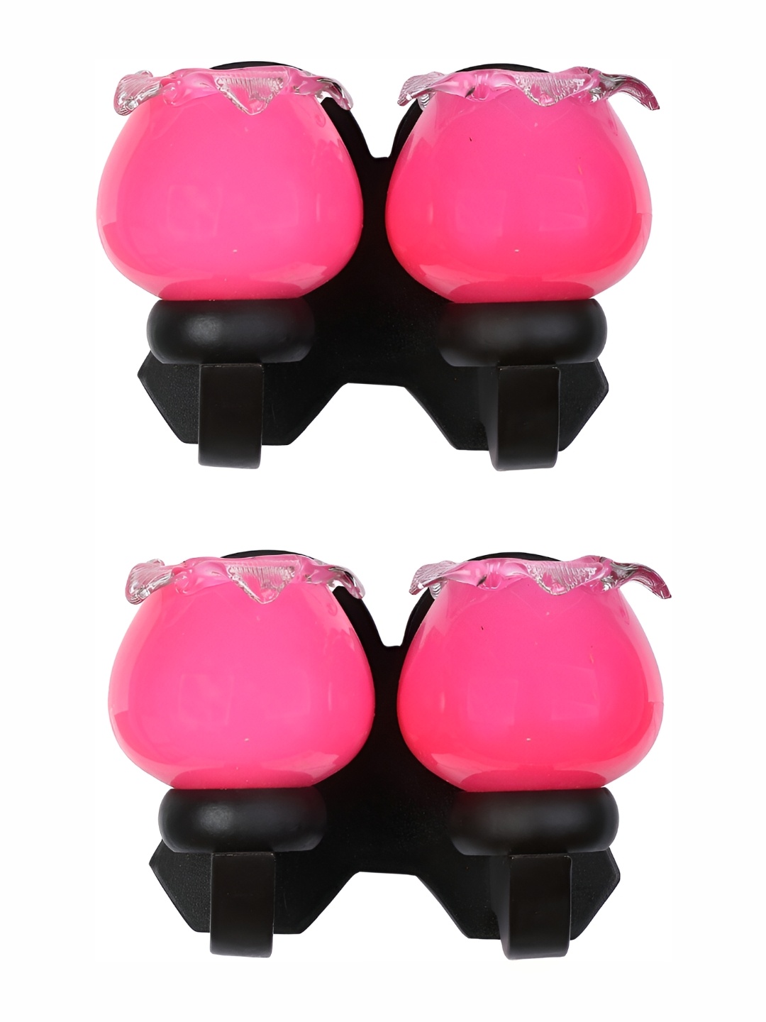 

1ST TIME Pink & Black 2 Pc Glass Traditional Rectangle Shaped Wall Lamp