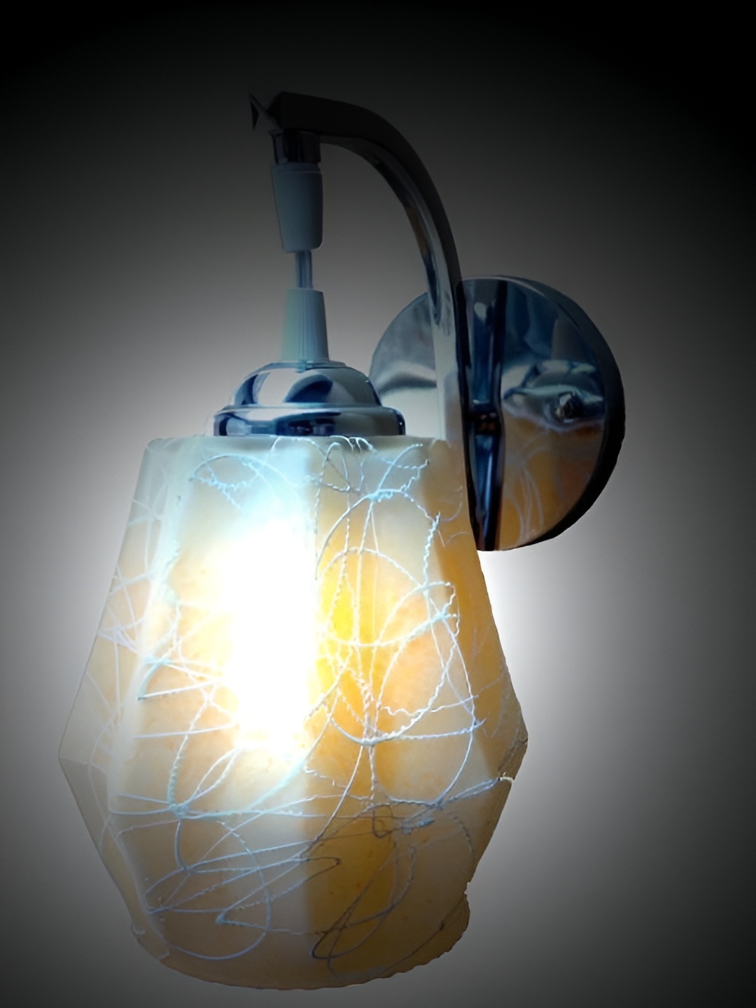 

1ST TIME Yellow & Steel Glass Traditional Abstract Shaped Shaped Wall Lamp