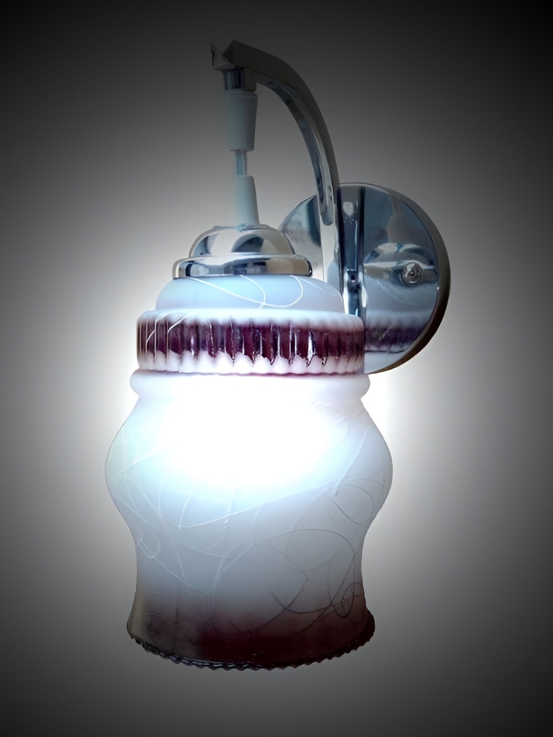 

1ST TIME White & Red Textured Bell Self Assembly Glass Contemporary Wall Lamp