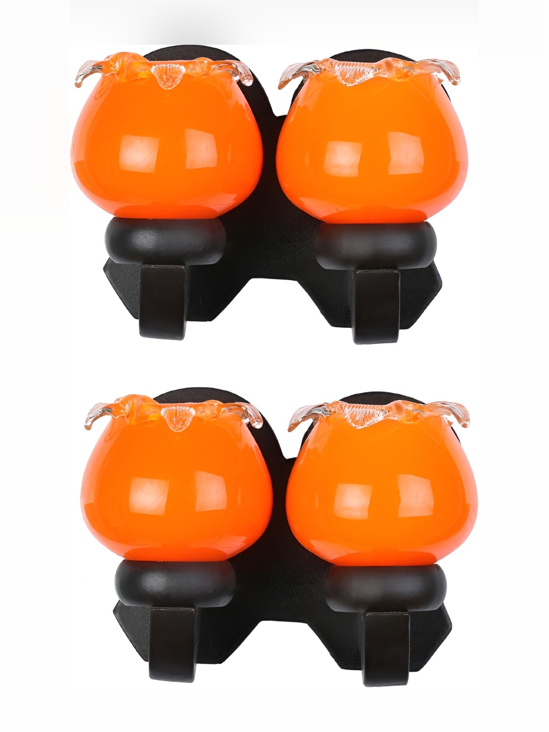 

1ST TIME Orange & Black 2 Pc Glass Traditional Abstract Shaped Shaped Wall Lamp