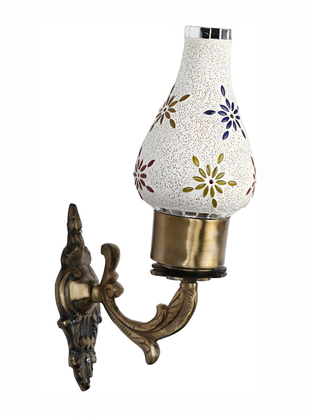 

1ST TIME White & Blue Glass Traditional Bell Shaped Wall Lamp
