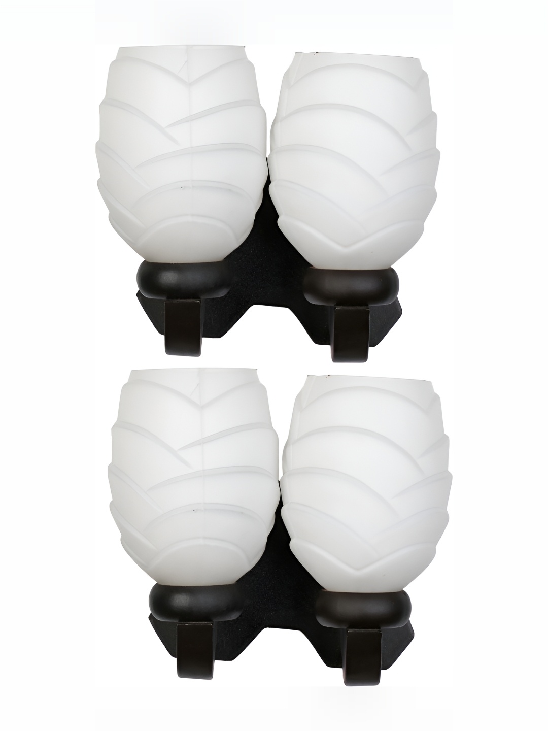 

1ST TIME White & Black 2 Pieces Textured Self Assembly Bell Glass Contemporary Wall Lamp