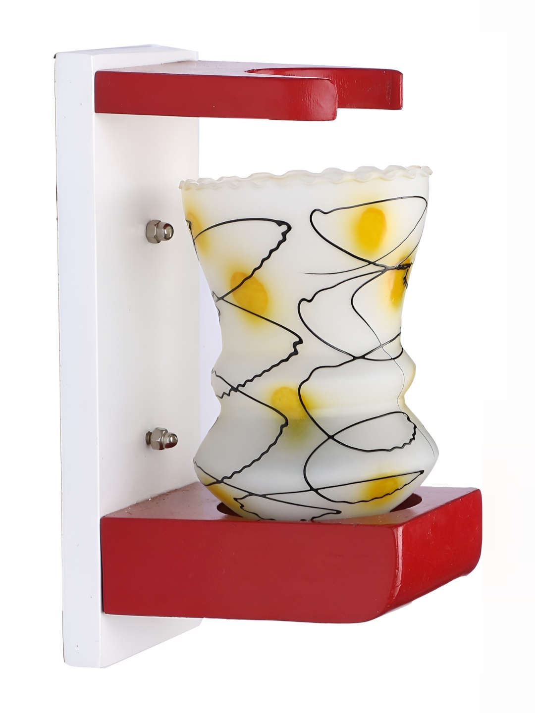 

1ST TIME White & Black Glass Traditional Cylindrical Shaped Wall Lamp