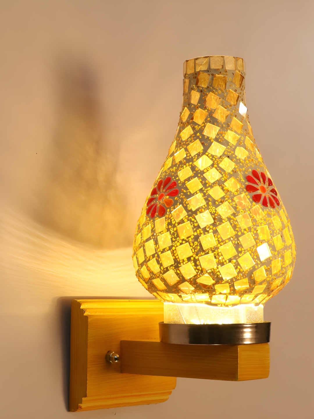 

1ST TIME White & Brown Glass Traditional Wall Lamp