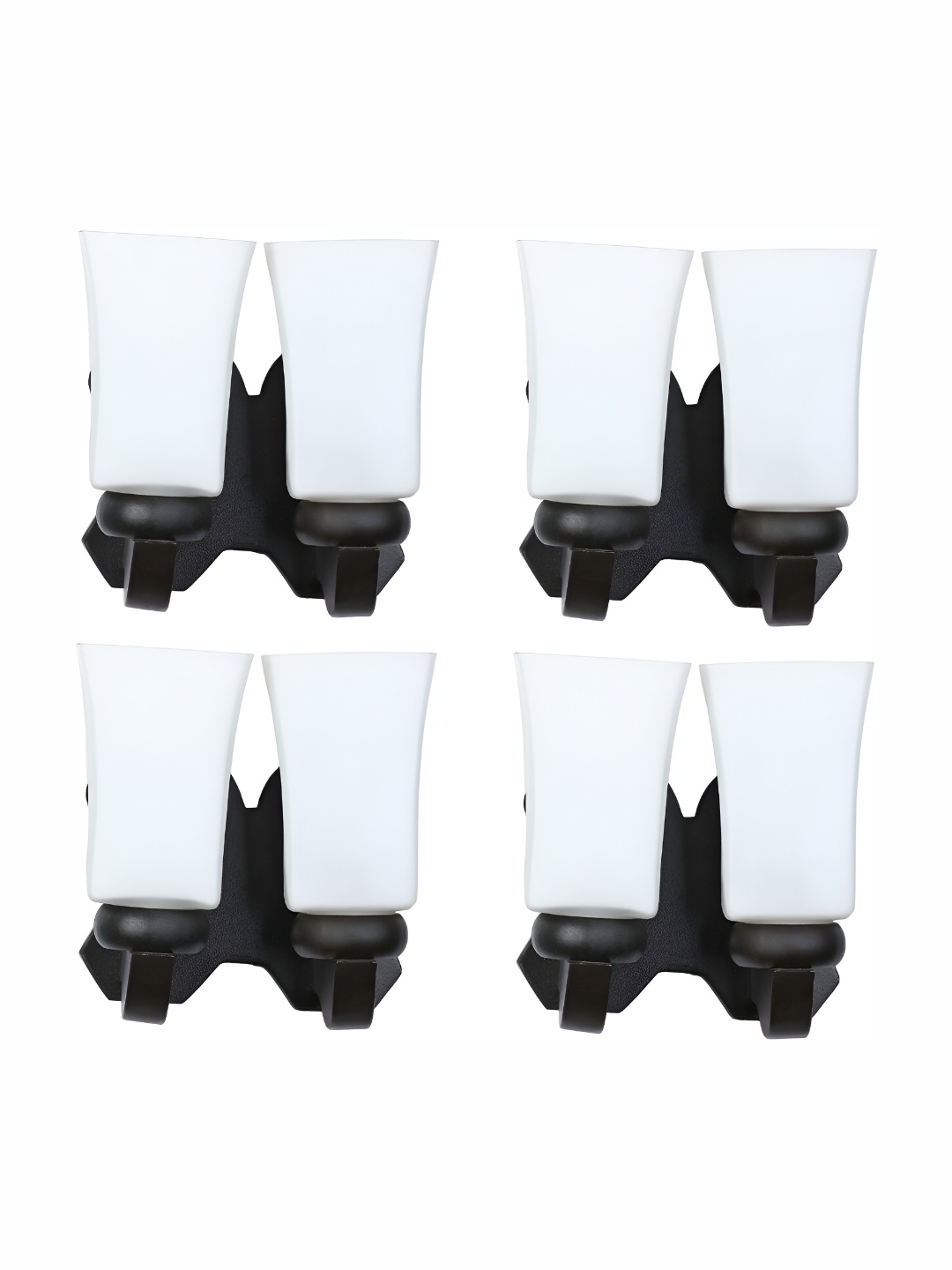 

1ST TIME White & White 4 Pieces Glass Contemporary Abstract Shaped Wall Lamps