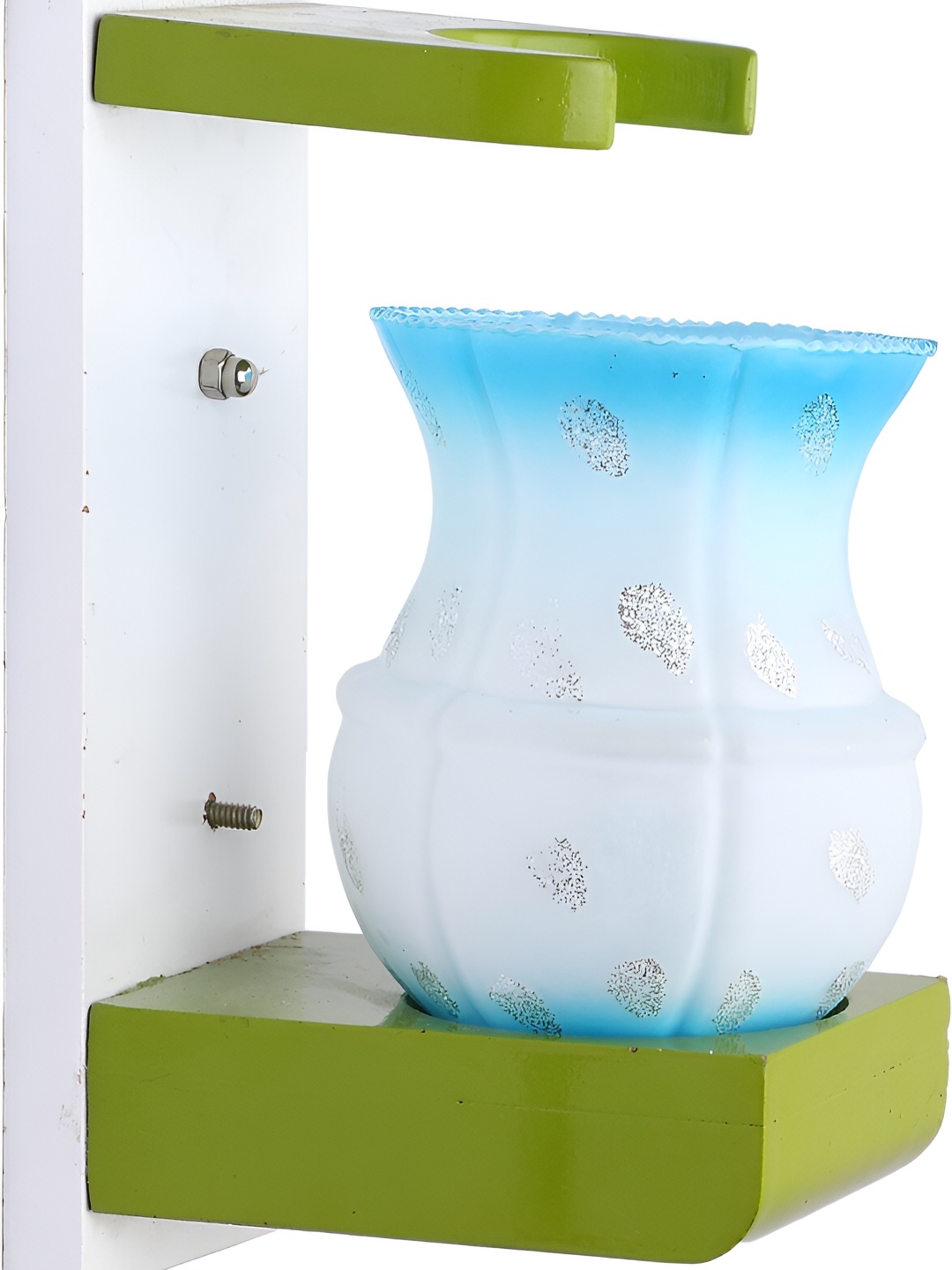 

1ST TIME White & Blue Textured Glass Contemporary Abstract Shaped Wall Lamp
