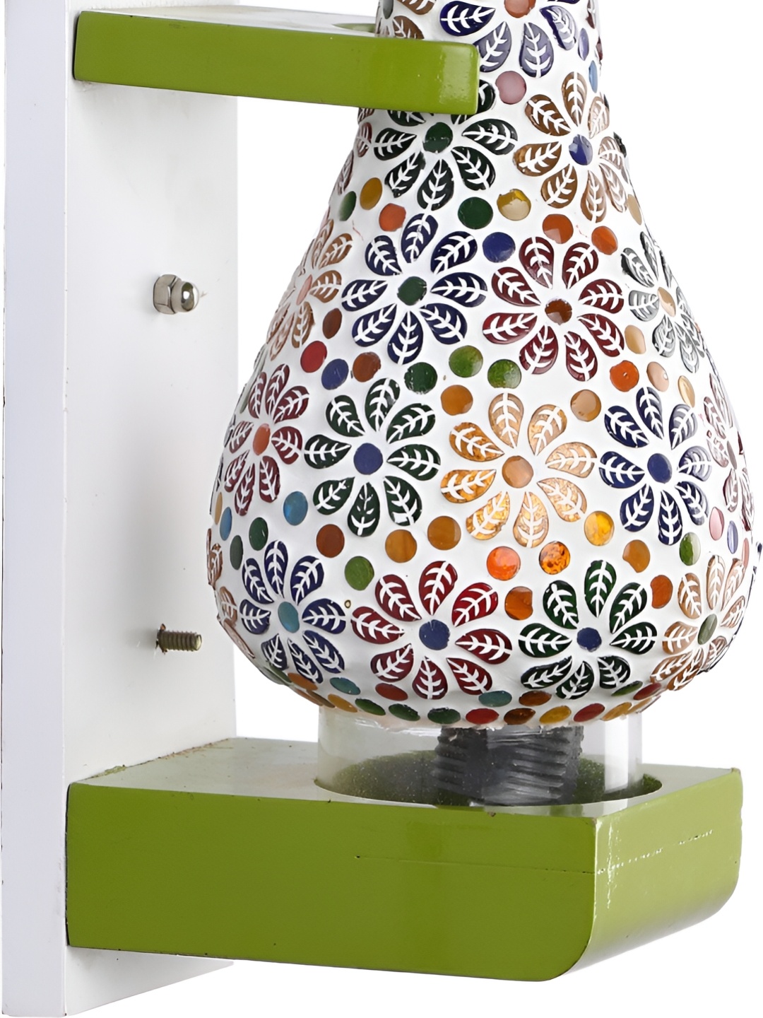 

1ST TIME White & Red Textured Glass Traditional Abstract Shaped Wall Lamp