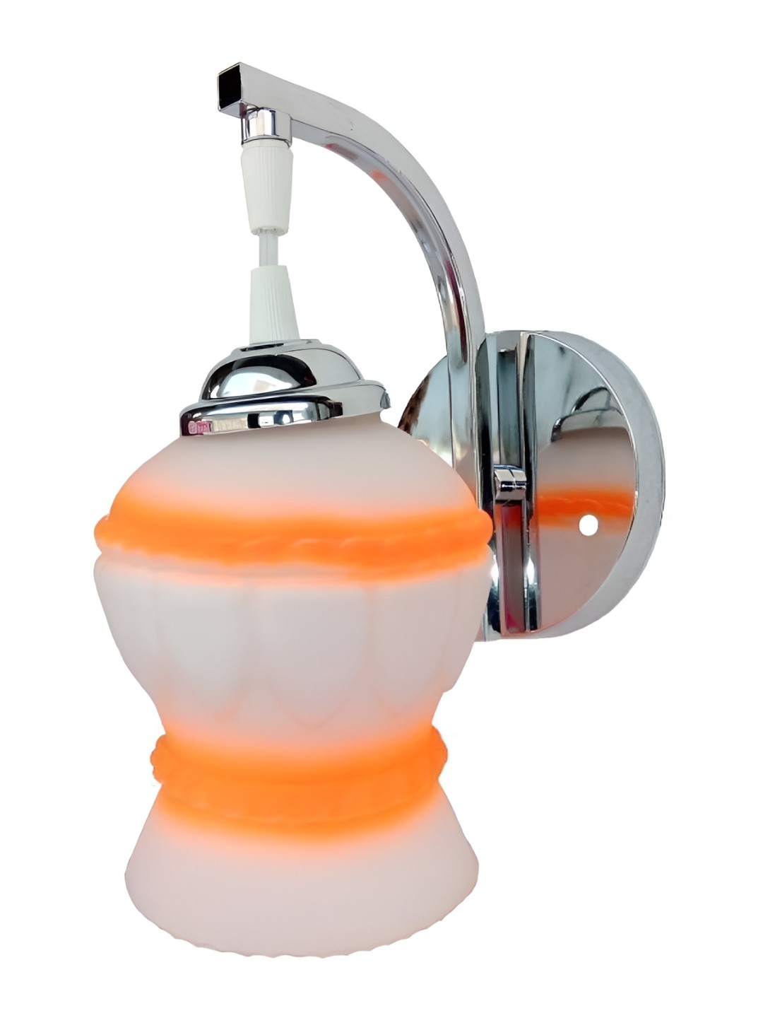

1ST TIME White & Orange Printed Glass Contemporary Wall Lamp