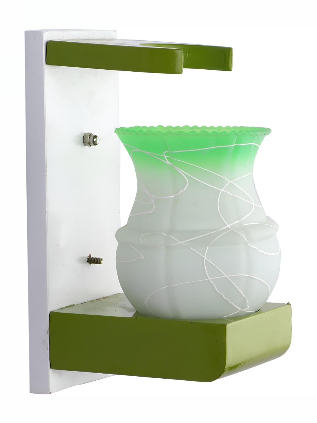 

1ST TIME White & Green Printed Glass Contemporary Abstract Wall Lamp