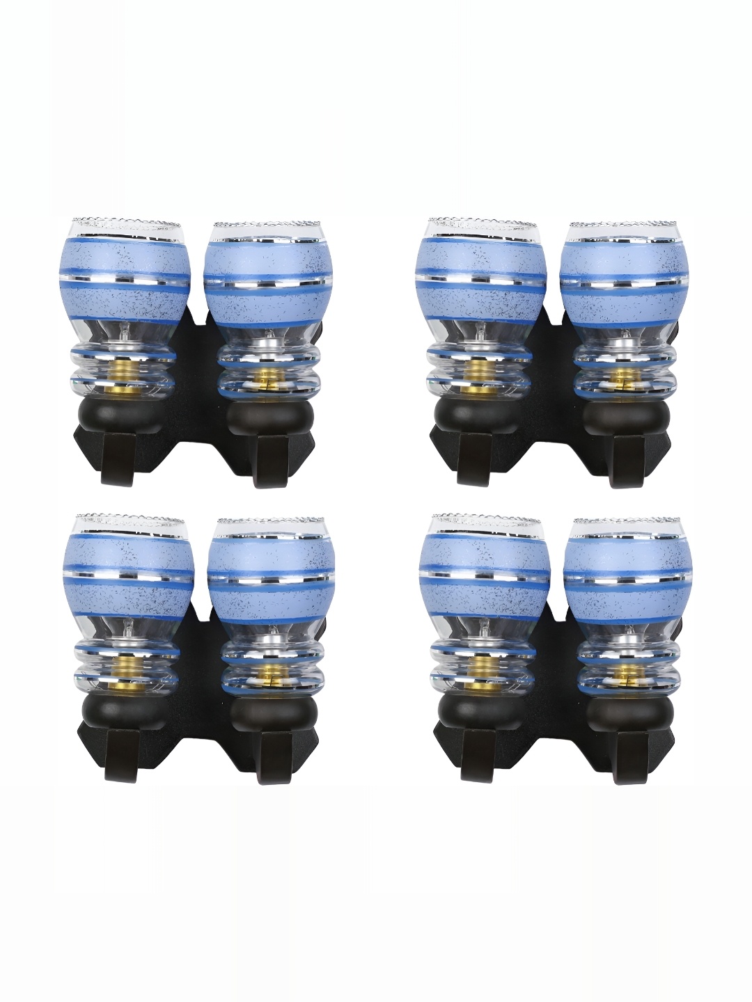 

1ST TIME Blue & Black 4 Pieces Textured Glass Traditional Abstract Shaped Wall Lamp