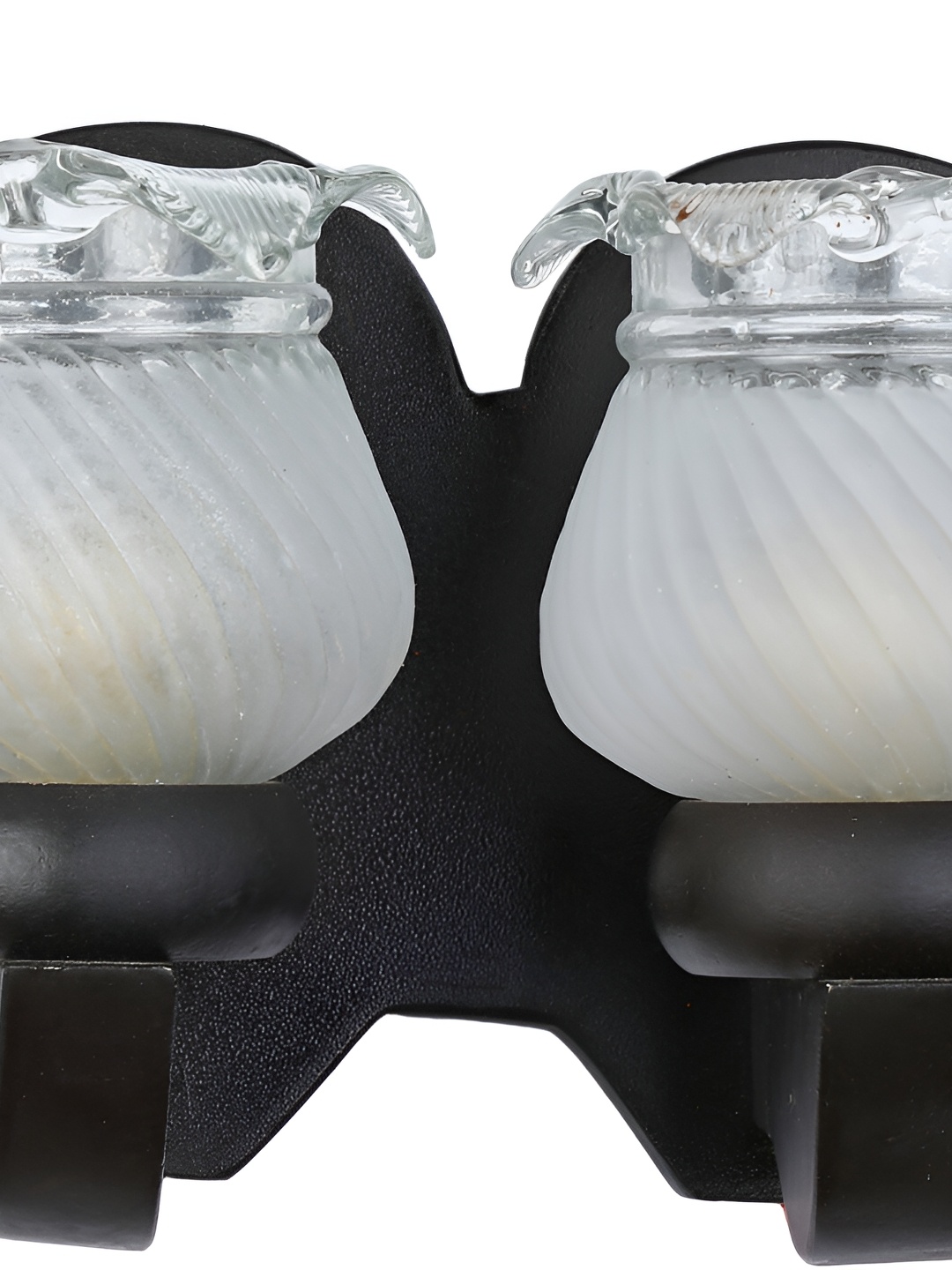 

1ST TIME White & Black 2 Pcs Textured Glass Abstract Shaped Wall Lamps