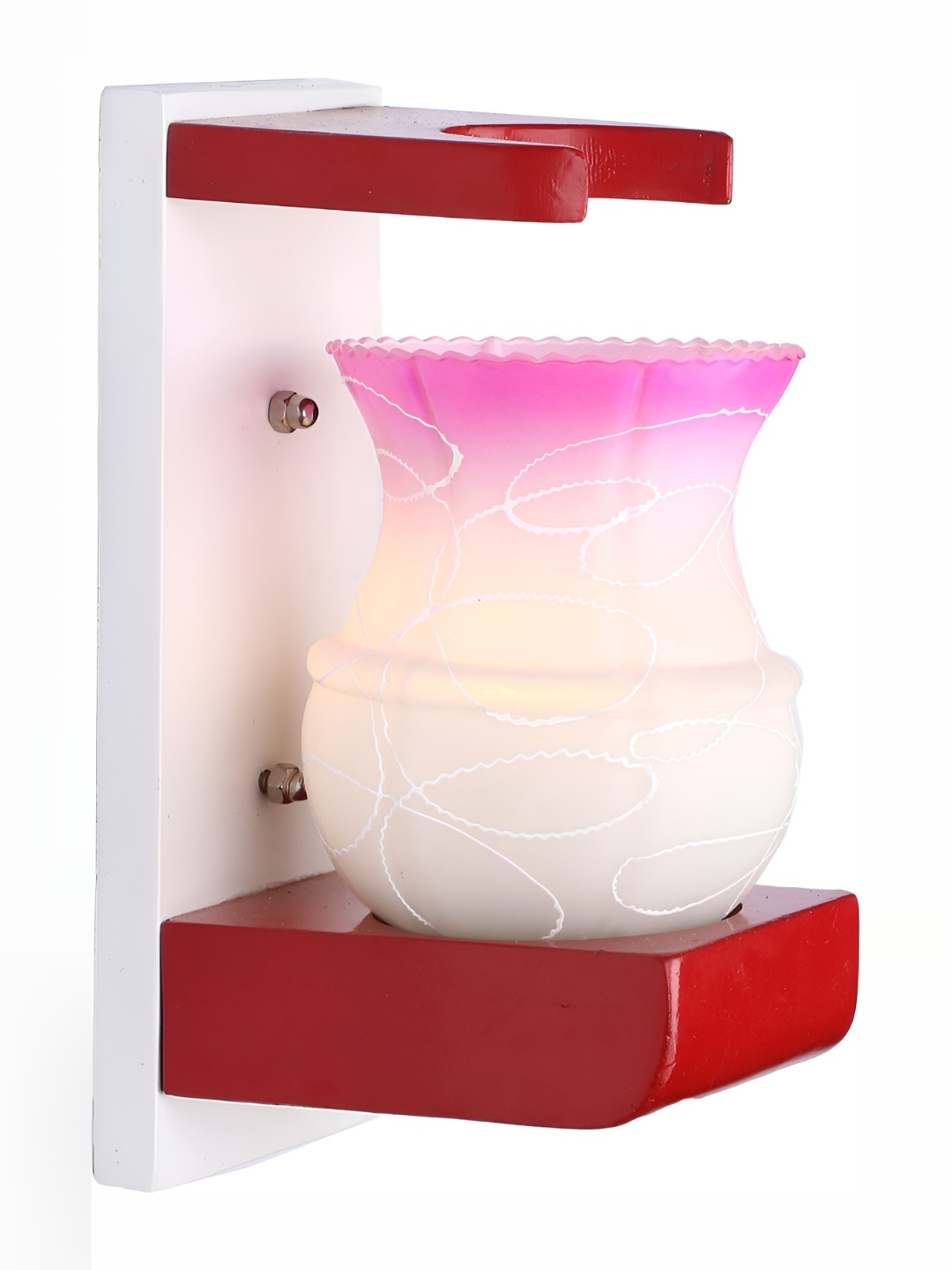 

1ST TIME Pink & White Textured Glass Bell Shaped Contemporary Wall Lamp