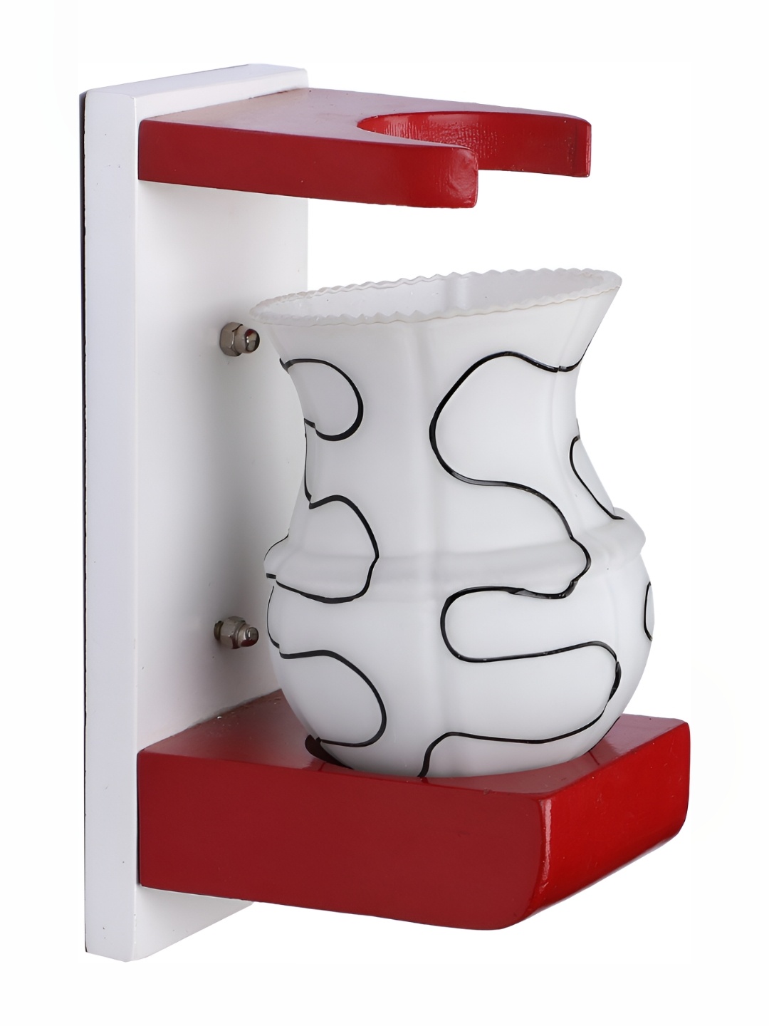 

1ST TIME White & Black Printed Glass Contemporary Wall Lamp