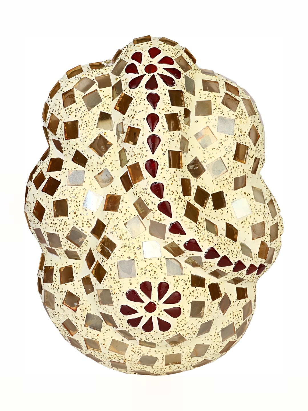 1ST TIME White & Gold-Toned Textured Glass Contemporary Abstract Shaped Wall Lamp