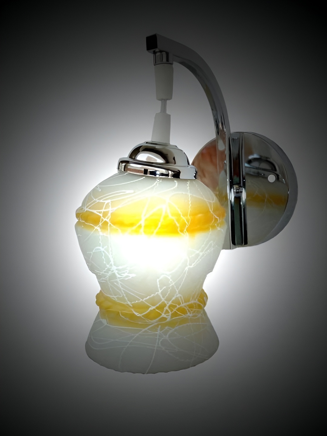 

1ST TIME White & Yellow Textured Glass Traditional Wall Lamp