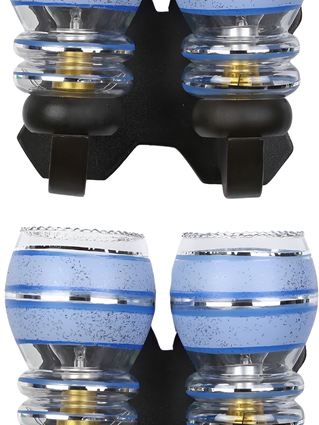 

1ST TIME Black & Blue 2 Pieces Printed Glass Contemporary Bell Shaped Wall Lamps